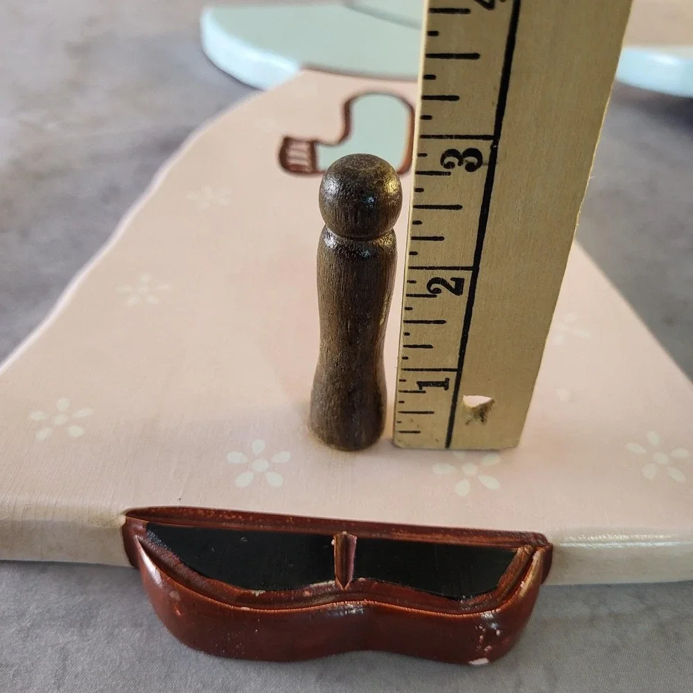 Vintage Wooden Bonnet Girl & Boy Wall Hanging Peg Coat Rack Cottagecore Decor